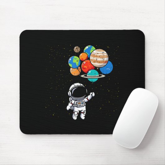 Astronaut Planet Balloons Cute Space Galaxy Boys G Mousepad (Mit Mouse)