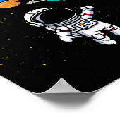 Astronaut Planet Balloons Cute Space Galaxy Boys G Poster (Ecke)