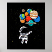 Astronaut Planet Balloons Cute Space Galaxy Boys G Poster (Vorne)