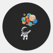 Astronaut Planet Balloons Cute Space Galaxy Boys G Runder Aufkleber (Vorderseite)