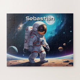Astronaut-Planet Personalisiert Puzzle