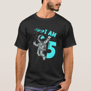 Astronaut Planet Raumschiff Happy 5. Geburtstag T-Shirt