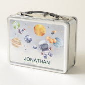 Astronaut Planet Space Kids Metall Brotdose (Rückseite)