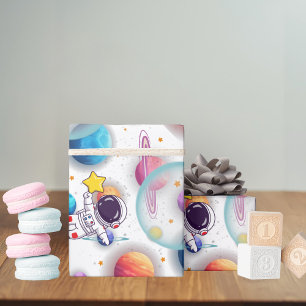 Astronaut & Planeten Geschenkpapier