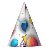 Astronaut & Planeten Papierhut Partyhütchen (Rückseite)