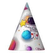 Astronaut & Planeten Papierhut Partyhütchen (Links)