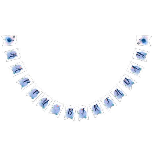 Astronaut & Planets Happy Birthday Banner (Alle)