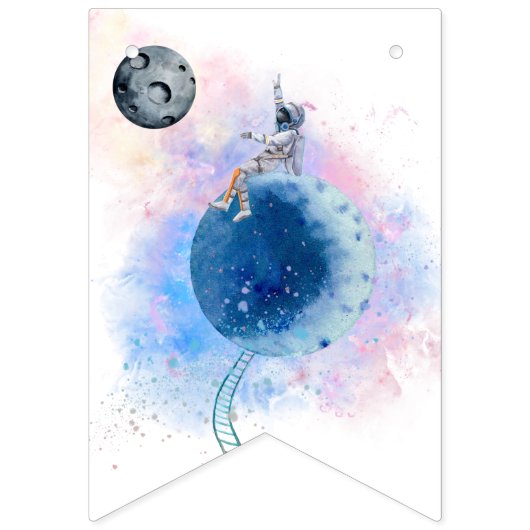Astronaut & Planets Happy Birthday Banner (Erste Fahne)