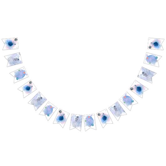 Astronaut & Planets Happy Birthday Banner (Alle)