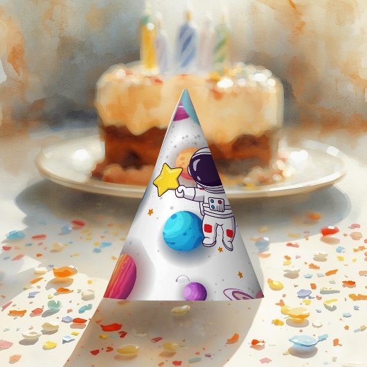 Astronaut & Planets Paper Hat Partyhütchen