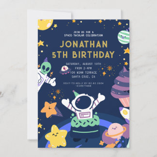 Astronaut Planets Space-takular Geburtstag Einladung