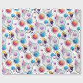 Astronaut & Planets Wrapping Paper Geschenkpapier (Flach)