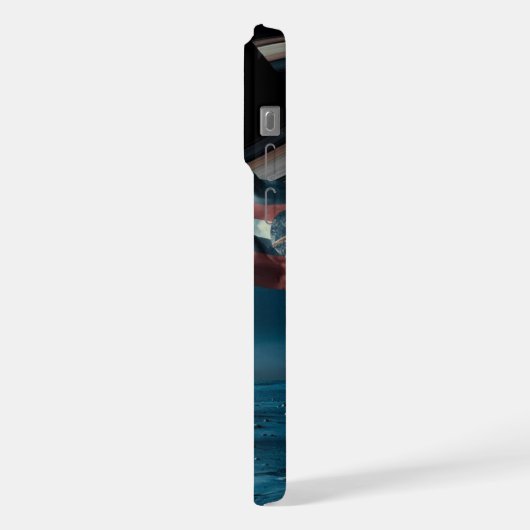 Astronaut platziert eine Fahne in der Sättigung - iPhone Hülle (Linke Seite)