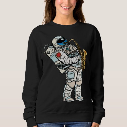 Astronaut plays saxophone in space sweatshirt (Vorderseite)
