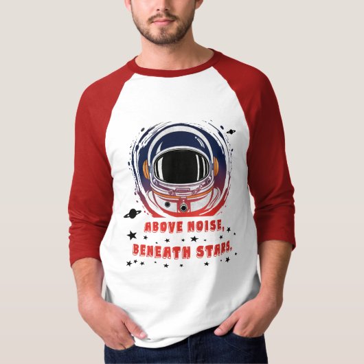 Astronaut Portrait Sleeve Raglan T-Shirt (Vorderseite)