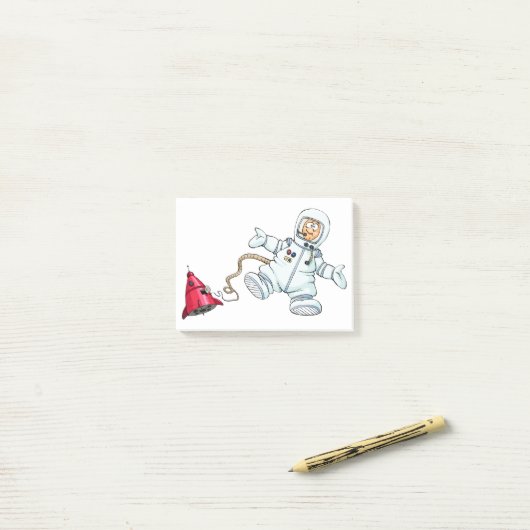 Astronaut Post-it Klebezettel (Auf Schreibtisch)