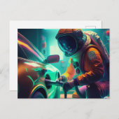 Astronaut Postkarte (Vorne/Hinten)