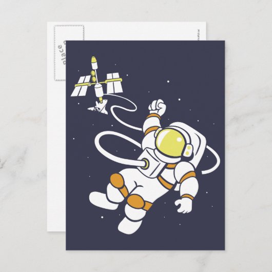 Astronaut Postkarte (Vorne/Hinten)