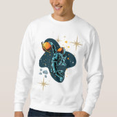 Astronaut Premium Ästhetik mit Sternen Männer Sweatshirt (Vorderseite)