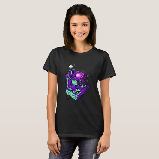 Astronaut Psychedelic Music Dj Mixer Psytrance Tec T-Shirt (Vorne ganz)