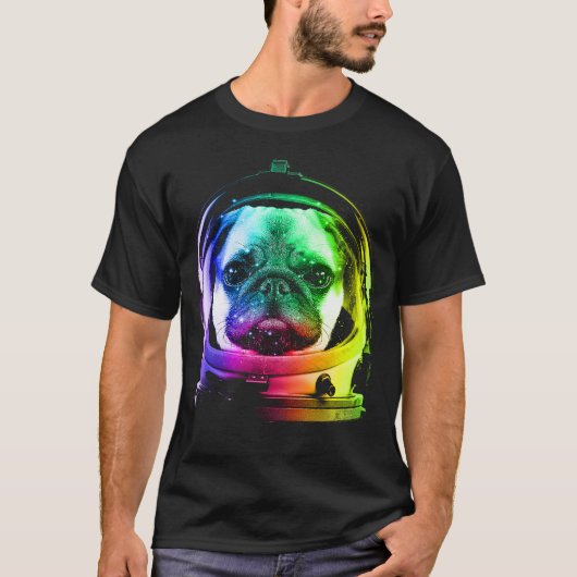 Astronaut pug T-Shirt (Vorderseite)