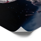 Astronaut Punching - Graffiti Style Space Poster (Ecke)