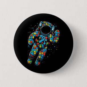 Astronaut Puzzle Autismus Bewusstsein Autistische  Button
