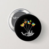 Astronaut Puzzle Autismus-Bewusstseinsgeschenke fü Button (Vorne & Hinten)