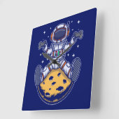 Astronaut Quadratische Wanduhr (Winkel)