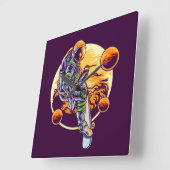 Astronaut  quadratische wanduhr (Winkel)