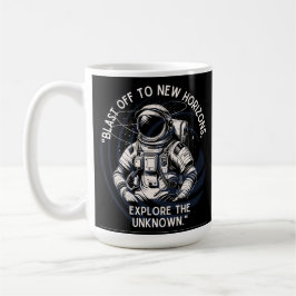 ASTRONAUT QUOTE , SCHLIESSEND BIS NEUES HORIZONT KAFFEETASSE