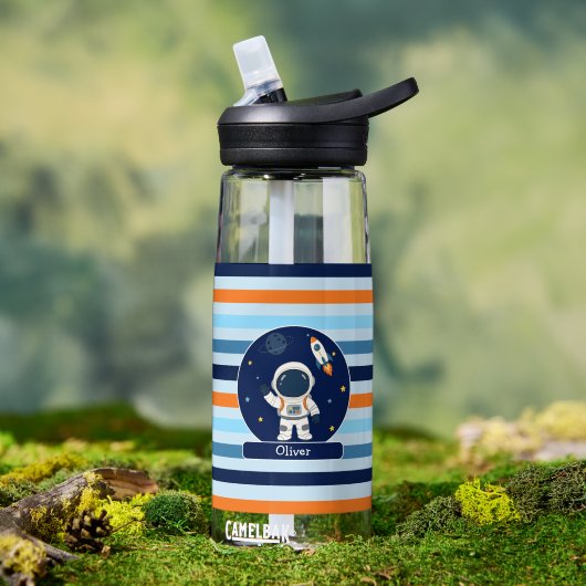 Astronaut Rakete Weltraum Kinder Trinkflasche (Außenbereich (gedreht))