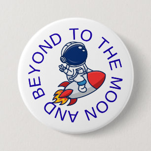 Astronaut Raketen-Weltraum-Abenteuer-Design Button