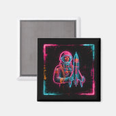 Astronaut Raketenmann Kunst Magnet (Vorderseite/Rückseite)