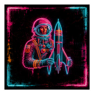 Astronaut Raketenmann Poster