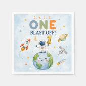 Astronaut Raketenstart Serviette (Vorderseite)