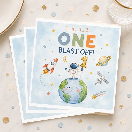 Astronaut Raketenstart Serviette