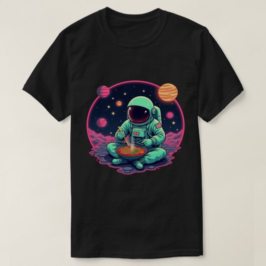 "Astronaut Ramen Noodle - Fun Space Graphic T-Shirt (Design vorne)