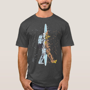 Astronaut Raum schwebend Mond Mars Planeten Premiu T-Shirt