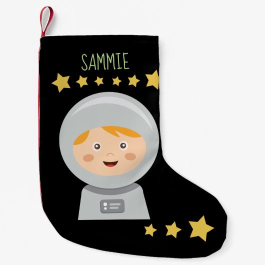 Astronaut - Raumfahrtsterne Kleiner Weihnachtsstrumpf (Vorderseite)