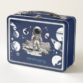 Astronaut-Raummetall-Lunchbox Metall Brotdose (Vorderseite)