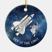 Astronaut Raumschiff Astronomischer Club Weihnacht Keramik Ornament (Vorne)