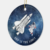 Astronaut Raumschiff Astronomischer Club Weihnacht Keramik Ornament (Links)
