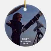 Astronaut Raumschiff Astronomischer Club Weihnacht Keramik Ornament (Hinten)