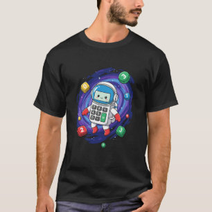 Astronaut Rechner Weltraum Mathematik Grafik T-Shirt