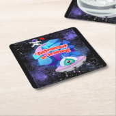 Astronaut Rechteckiger Pappuntersetzer (angewinkelt)