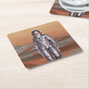 Astronaut Rechteckiger Pappuntersetzer