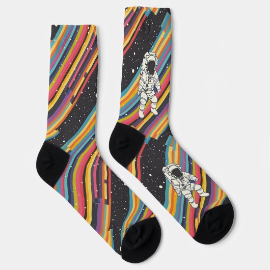 Astronaut-Regenbogensocken - Design für Space Expl Socken (Rechts)