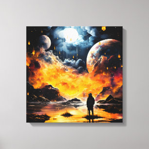 Astronaut Reisen Kosmischer Horizont Reise Leinwanddruck
