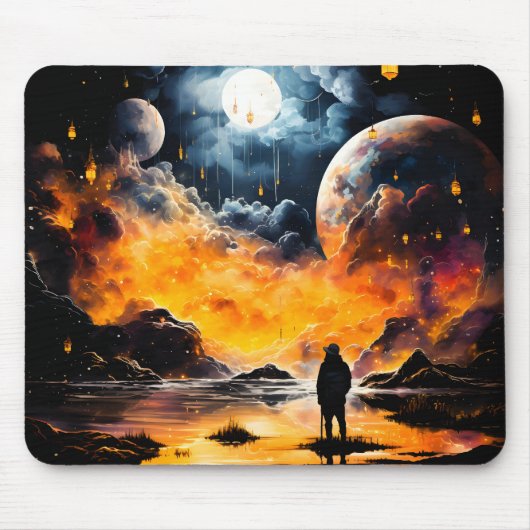 Astronaut Reisen Kosmischer Horizont Reise Mousepad (Vorne)